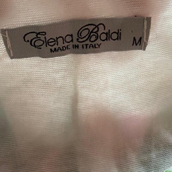 Elena Baldi Silk Floral Tunic Blouse Size Medium - Picture 8 of 9